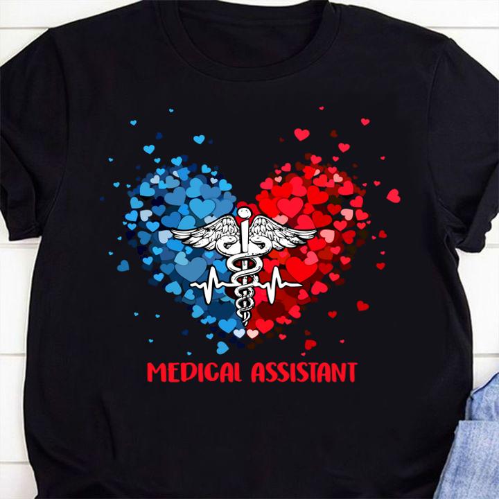 Medical Assistant Symbol Caduceus Tiny Heart Shape t-shirt shirt