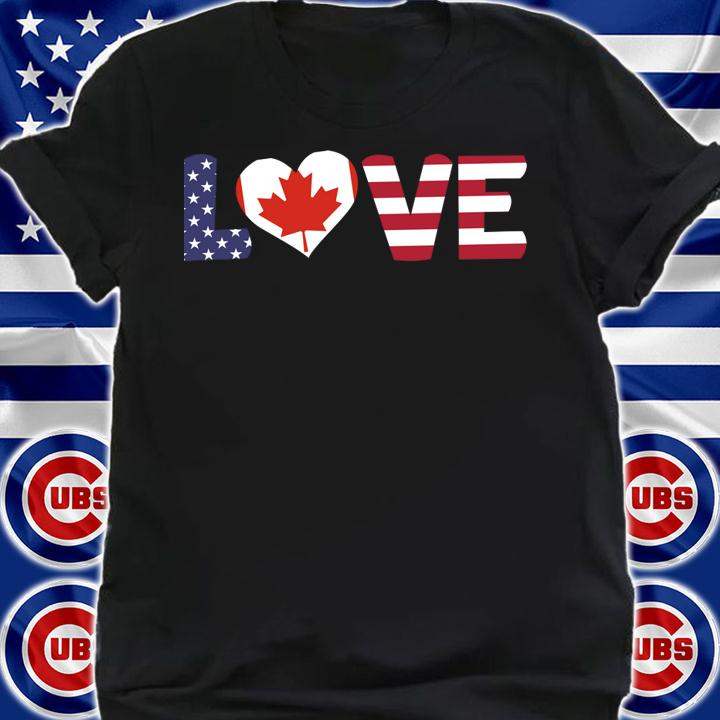 Canada USA Flag Heart Canadian Americans Love t-shirt shirt