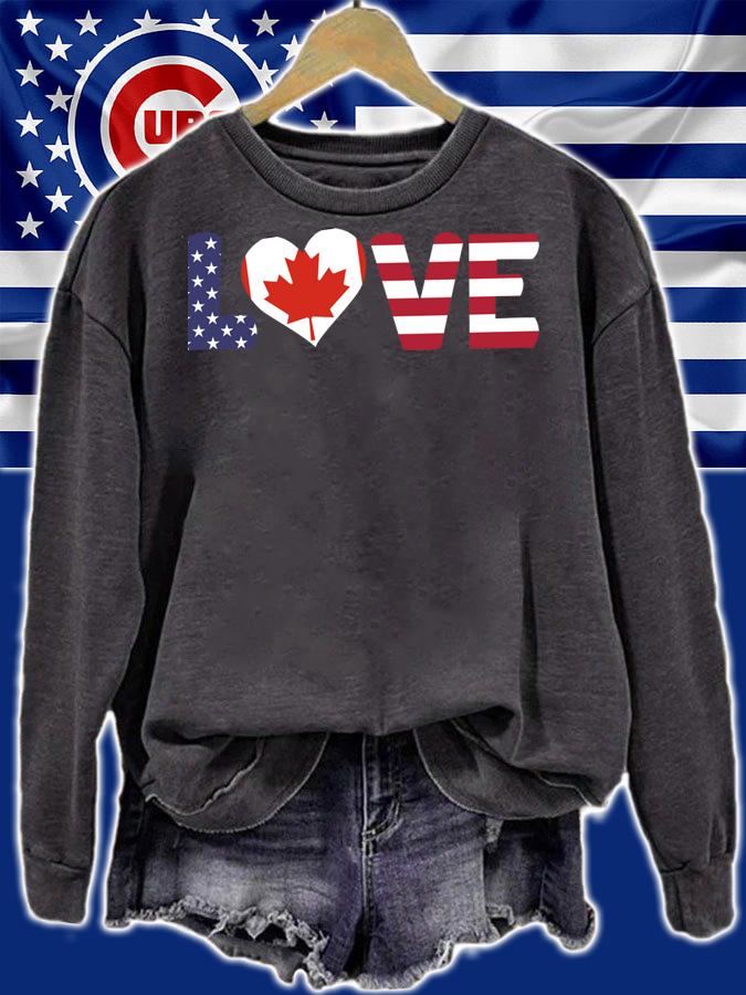 Canada USA Flag Heart Canadian Americans Love t-shirt sweatshirt