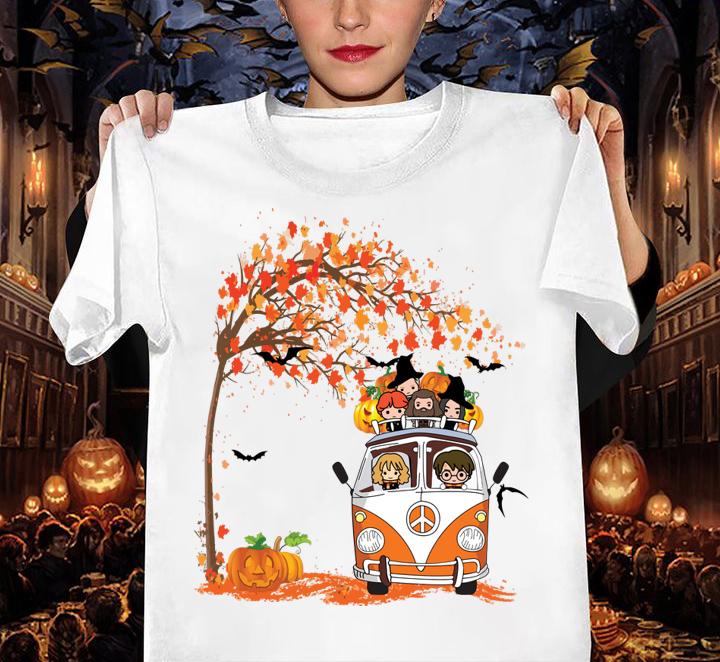 Harry Potter Chibi Character Halloween Hippie Car Autumn t-shirt woman shirt