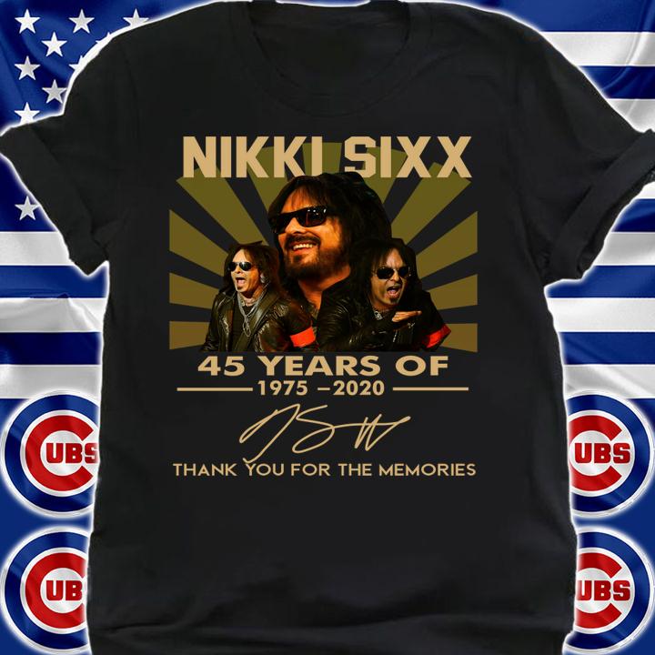 Nikki Sixx 45 Years Of 1975-2020 Thank You For The Memories Signatures t-shirt shirt