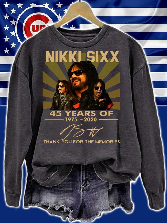 Nikki Sixx 45 Years Of 1975-2020 Thank You For The Memories Signatures t-shirt sweatshirt