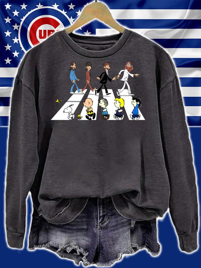 The Beatles and Peanuts Abbey Road t-shirt sweatshirt