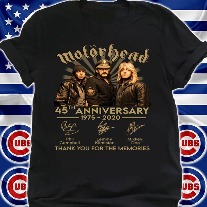 Motorhead 45th anniversary 1975-2020 signatures thank you for the memories t-shirt shirt
