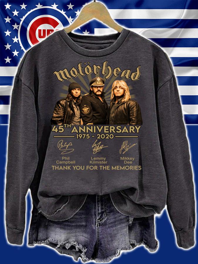 Motorhead 45th anniversary 1975-2020 signatures thank you for the memories t-shirt sweatshirt