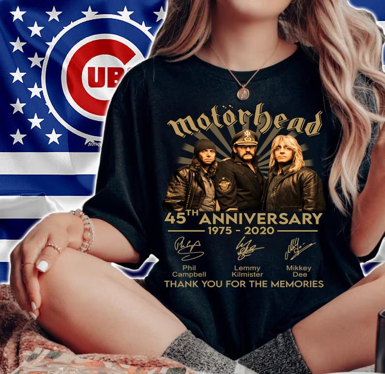 Motorhead 45th anniversary 1975-2020 signatures thank you for the memories t-shirt woman shirt