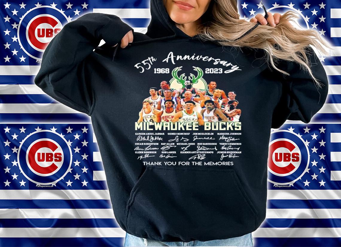 55th anniversary 1968 2023 Milwaukee Bucks thank you for the memories shirt t-shirt hoodie