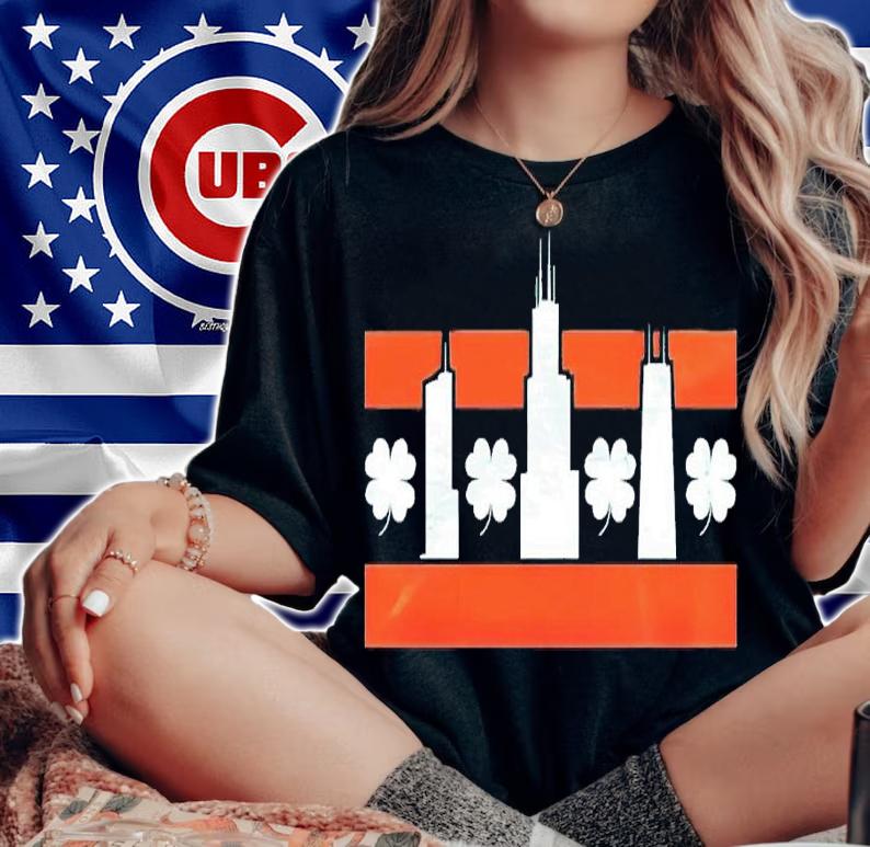 Chicago Shamrock Skyline shirt t-shirt woman shirt