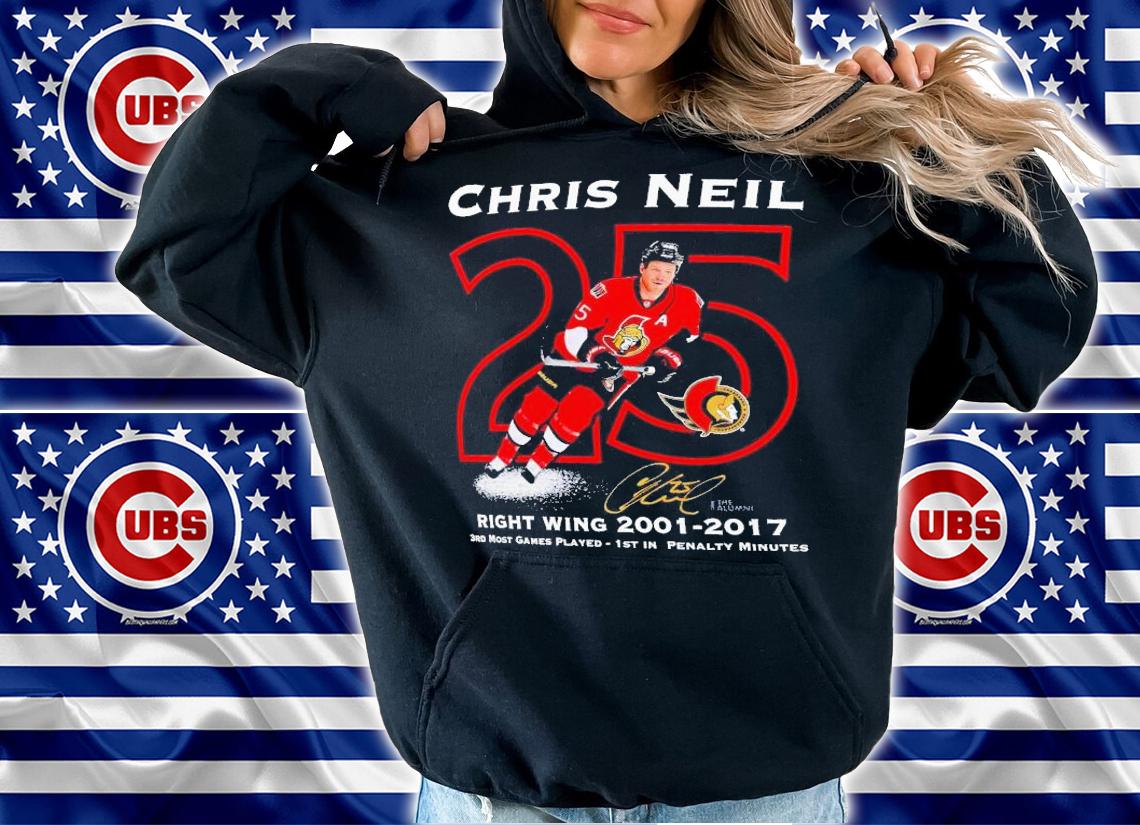 Chris Neil Ottawa Senators Right Wing 2001 2017 Number Retirement signature shirt t-shirt hoodie