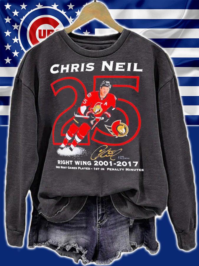 Chris Neil Ottawa Senators Right Wing 2001 2017 Number Retirement signature shirt t-shirt sweatshirt