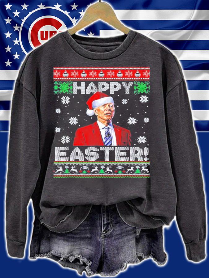 Funny Joe Biden Happy Easter Ugly Christmas T-Shirt t-shirt sweatshirt