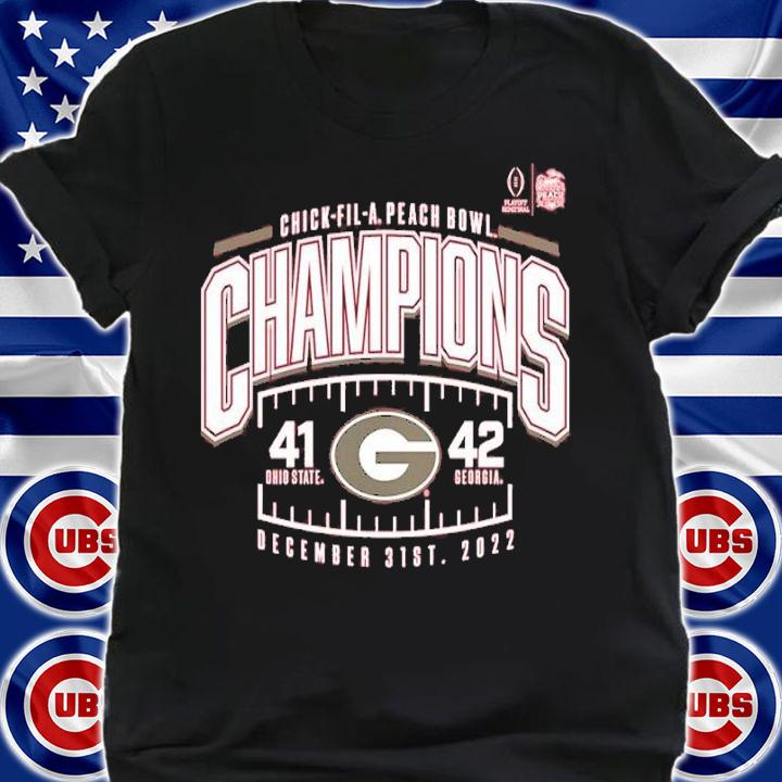 Georgia Bulldogs College Football Playoff 2022 Chick-Fil-A Peach Bowl Champions Score shirt t-shirt shirt