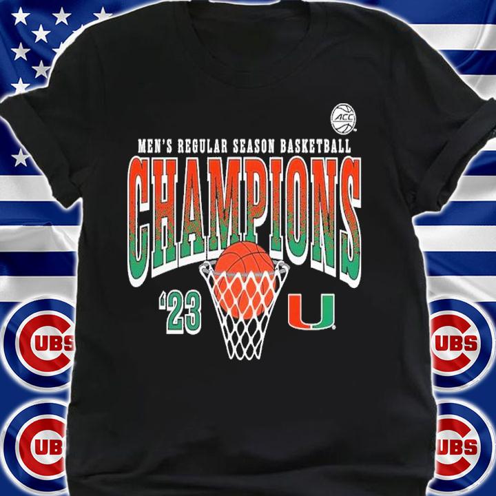 Miami Hurricanes Men's Basketball ACC Regular Season Champions 2023 Shirt t-shirt shirt