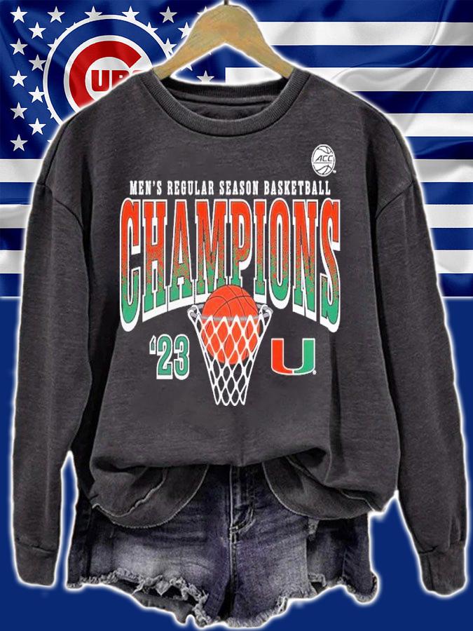 Miami Hurricanes Men's Basketball ACC Regular Season Champions 2023 Shirt t-shirt sweatshirt