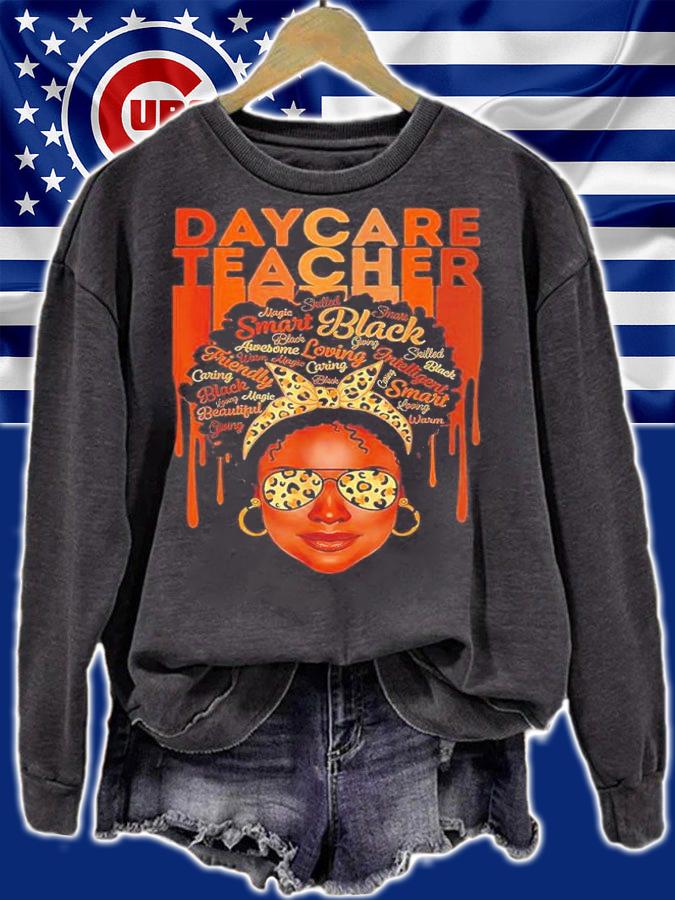 Black Daycare Teacher Love Melanin Leopard Glasses shirt t-shirt sweatshirt