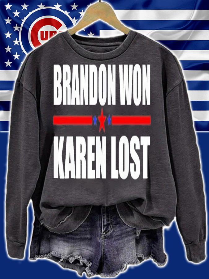 Brandon Won Karen Lost Just Deal With It USA Flag T-Shirt t-shirt sweatshirt