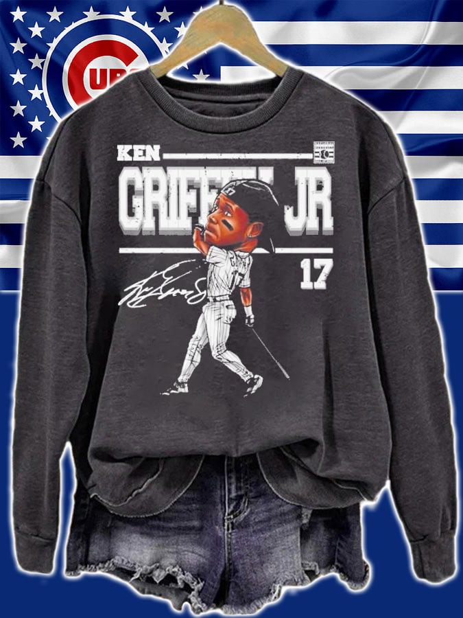 Ken Griffey Jr. Chicago W Cartoon Baseball Signature Shirt t-shirt sweatshirt