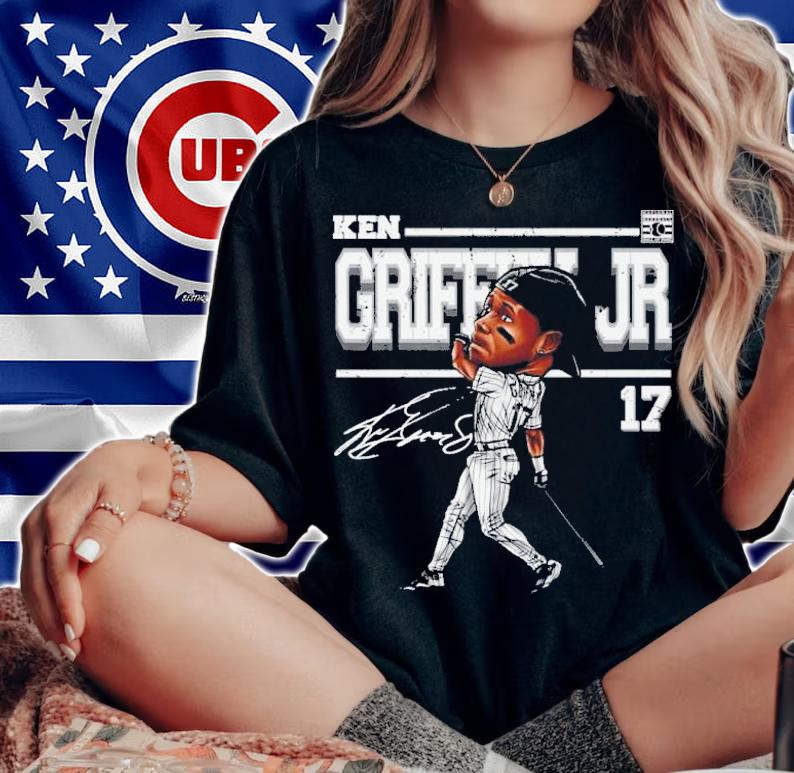 Ken Griffey Jr. Chicago W Cartoon Baseball Signature Shirt t-shirt woman shirt