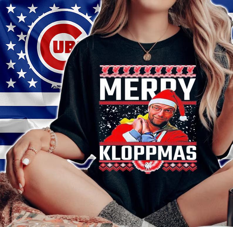 Merry Kloppmas Jurgen Klopp LFC Liverpool Christmas T-Shirt t-shirt