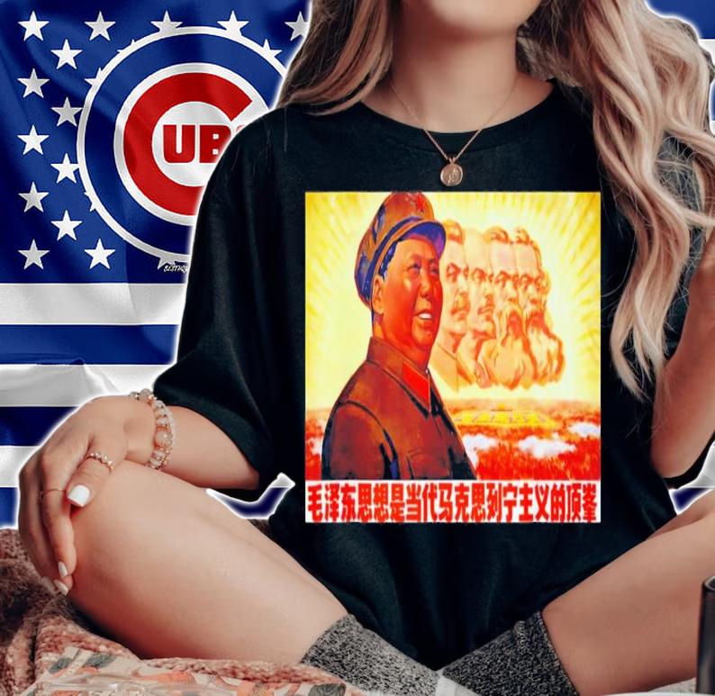 Chairman Mao Zedong And Other Communist Leaders Propaganda T-Shirt t-shirt woman shirt