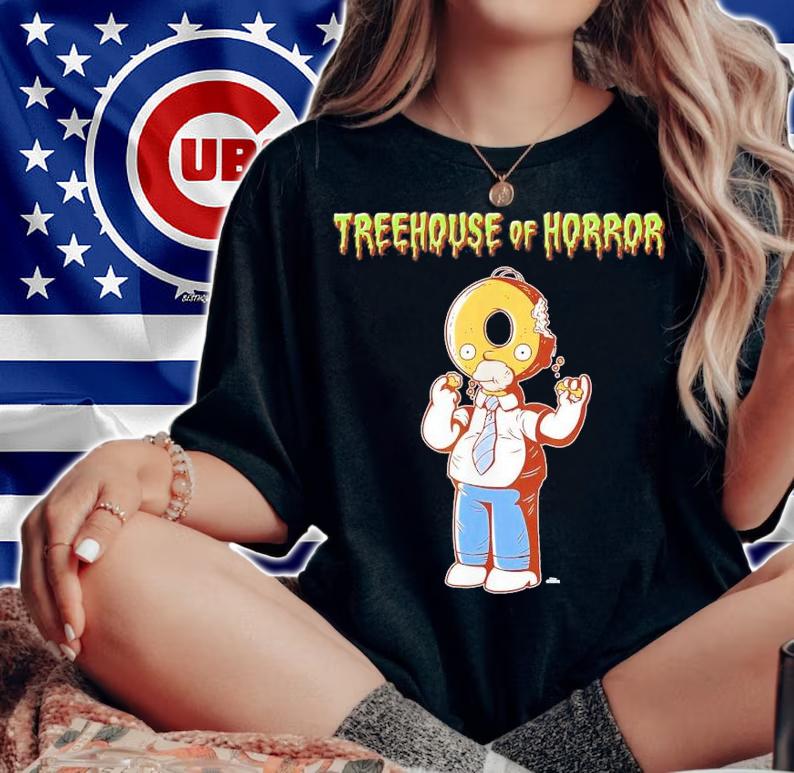 The Simpsons Treehouse Of Horror Homer Donut Head Halloween T-Shirt t-shirt woman shirt