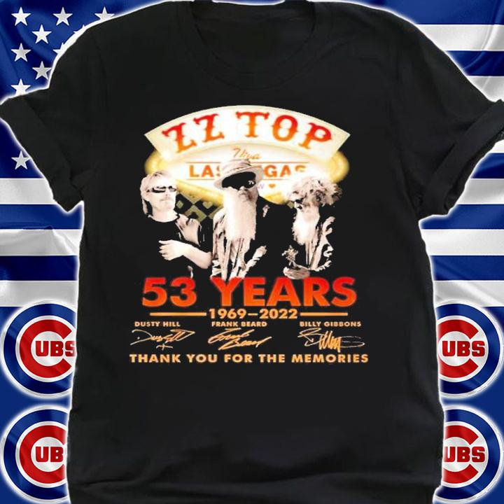 Zz Top 53 years 1969 2022 thank you for the memories shirt t-shirt