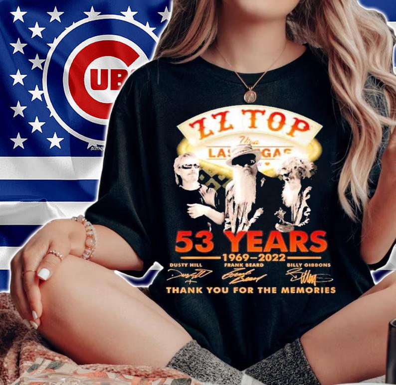 Zz Top 53 years 1969 2022 thank you for the memories shirt t-shirt woman shirt