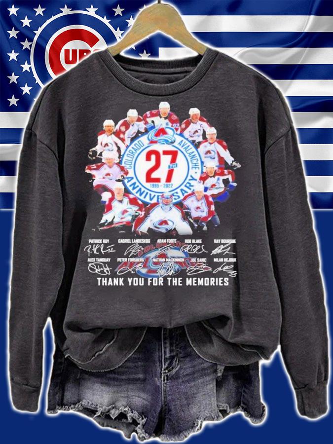 Colorado Avalanche 27th 1995-2022 Anniversary Signatures Thank You For The Memories Shirt t-shirt sweatshirt