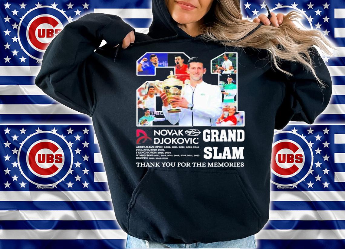 Grand Slam Novak Djokovic 21 Thank You For The Memories T-Shirt t-shirt hoodie