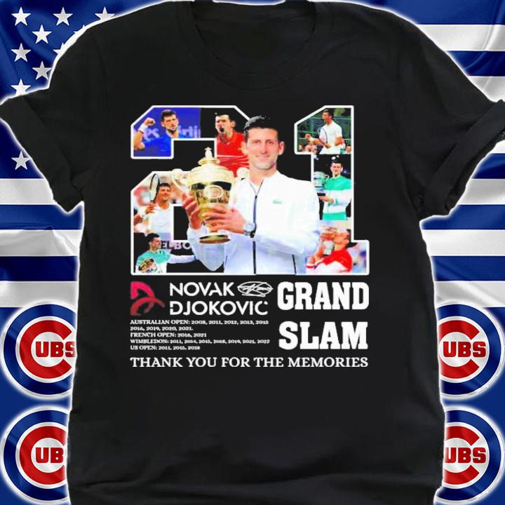 Grand Slam Novak Djokovic 21 Thank You For The Memories T-Shirt t-shirt shirt