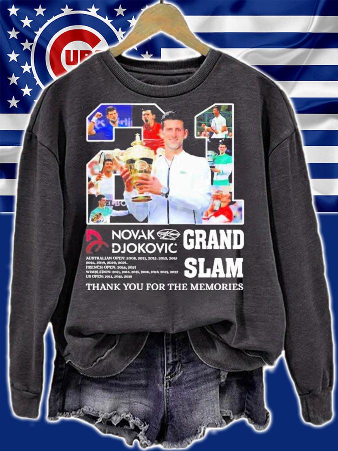 Grand Slam Novak Djokovic 21 Thank You For The Memories T-Shirt t-shirt sweatshirt