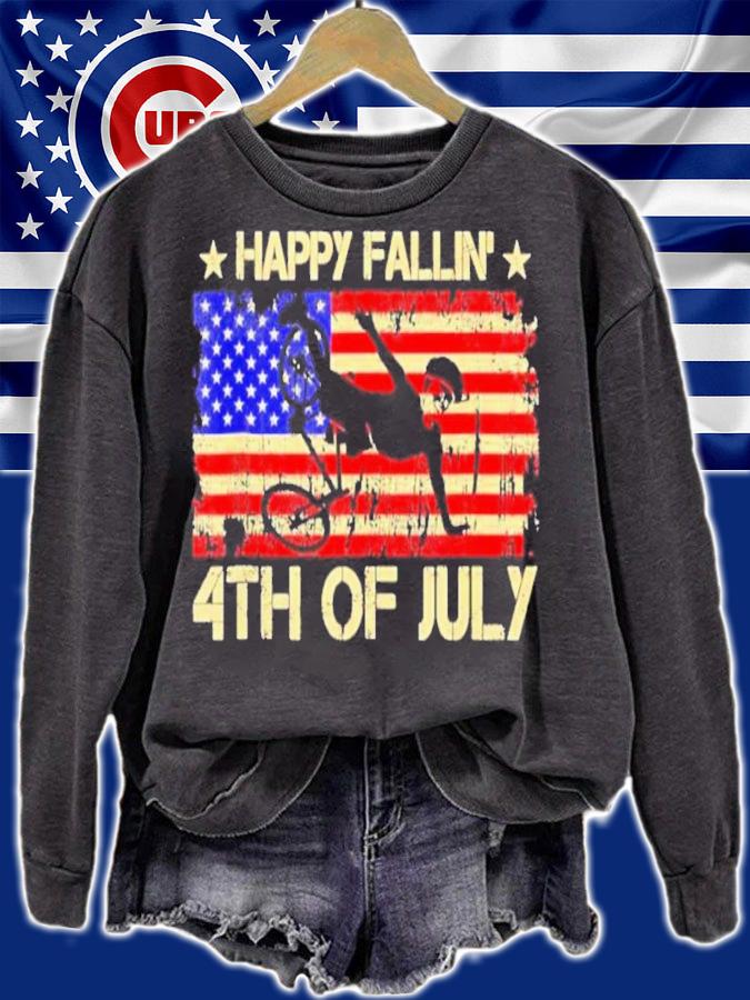 Joe Biden Happy Fallin' Off Bike Biden Bike 4th Of July Shirt t-shirt sweatshirt