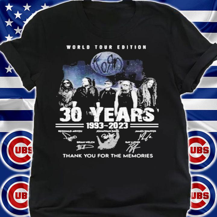 Korn World Tour Edition 30 Years 1993 2023 Signatures Thank You For The Memories Shirt t-shirt