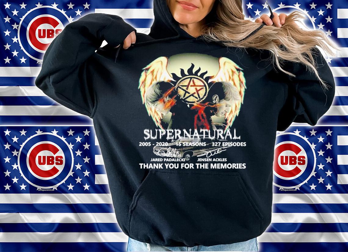 Supernatural 2005-2020 15 Seasons 327 Episodes Thank You For The Memories Signatures Shirt t-shirt