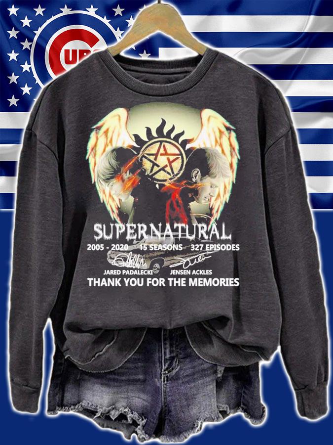 Supernatural 2005-2020 15 Seasons 327 Episodes Thank You For The Memories Signatures Shirt t-shirt