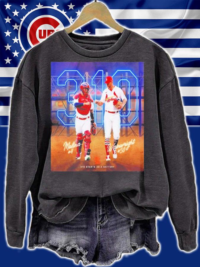 Yadier Molina And Adam Wainwright 322 Starts As A Battery Shirt t-shirt sweatshirt