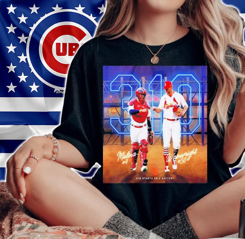 Yadier Molina And Adam Wainwright 322 Starts As A Battery Shirt t-shirt woman shirt