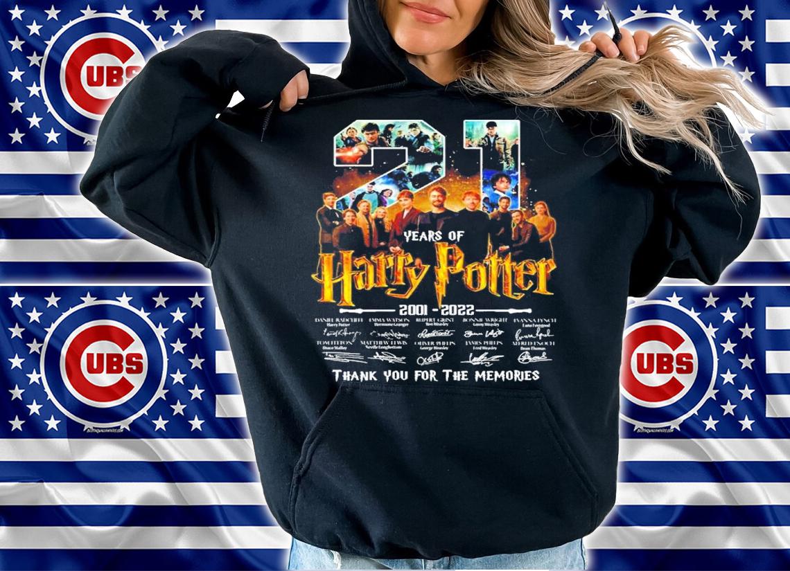 21 Years Of Harry Potter 2001-2022 Signatures Thank You For The Memories Shirt t-shirt