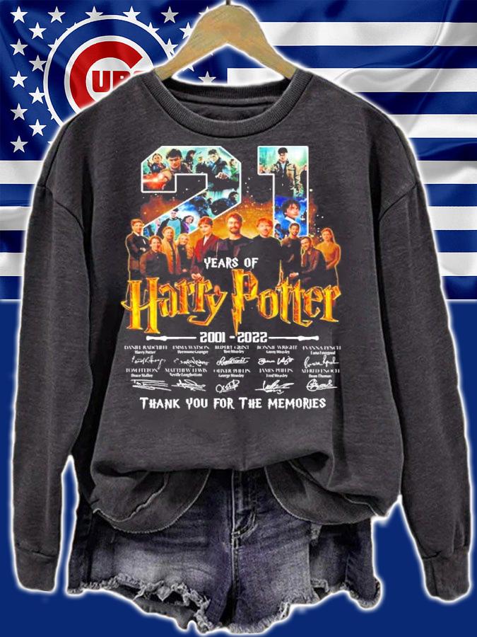 21 Years Of Harry Potter 2001-2022 Signatures Thank You For The Memories Shirt t-shirt