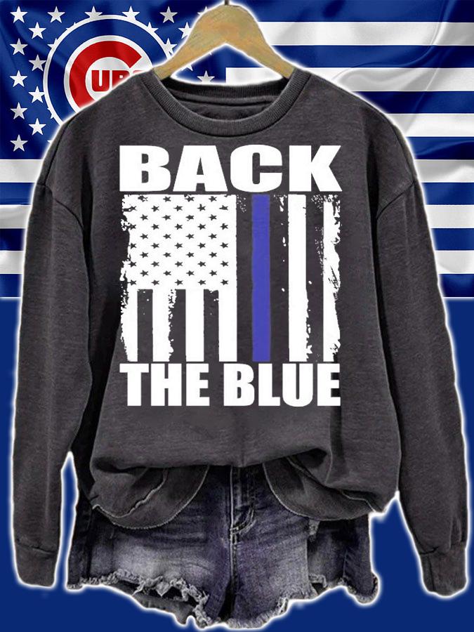 Back The Blue Thin Blue Line American Flag T-Shirt t-shirt