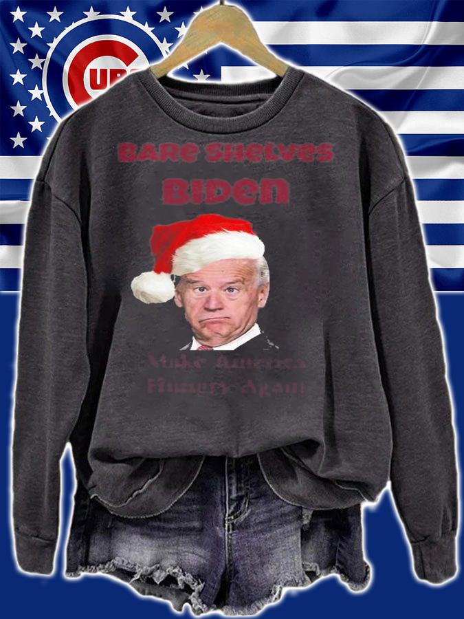 Bare Shelves Biden Make America Hungry Again Joe Biden Christmas Holiday T-Shirt t-shirt