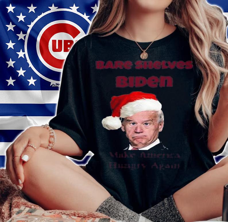 Bare Shelves Biden Make America Hungry Again Joe Biden Christmas Holiday T-Shirt t-shirt