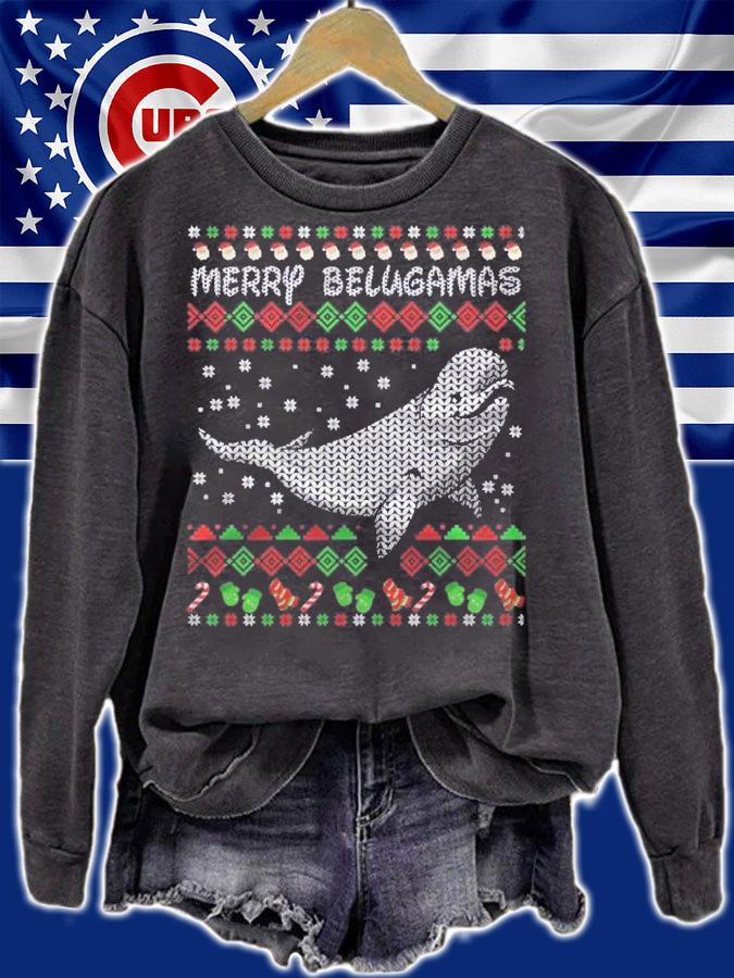 Beluga Whale Ugly Christmas Whales Shirt t-shirt sweatshirt