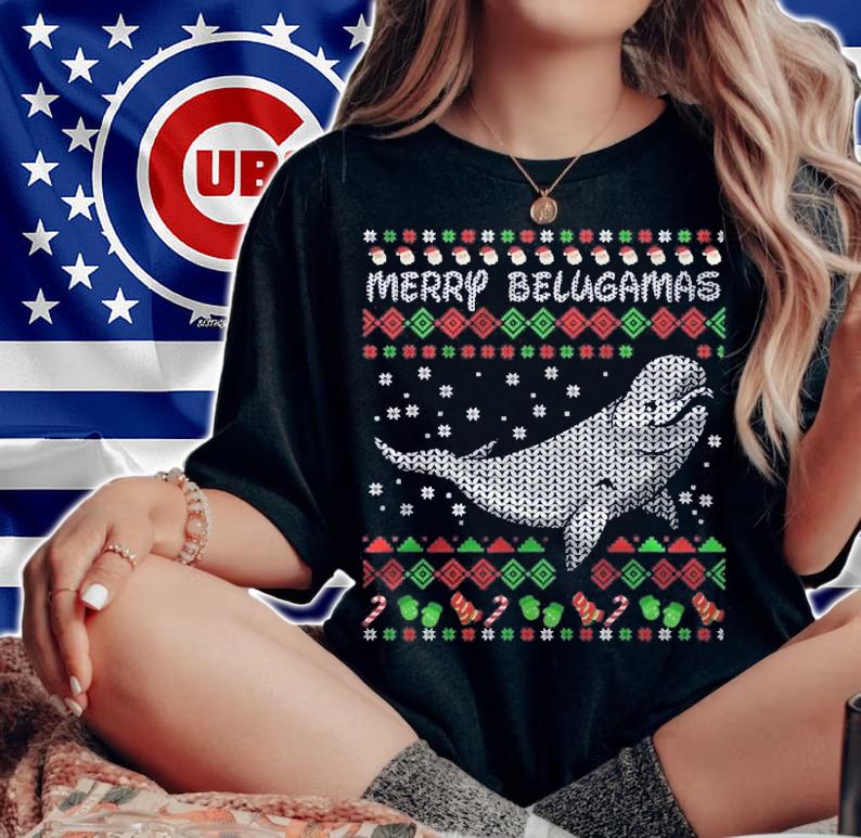 Beluga Whale Ugly Christmas Whales Shirt t-shirt woman shirt