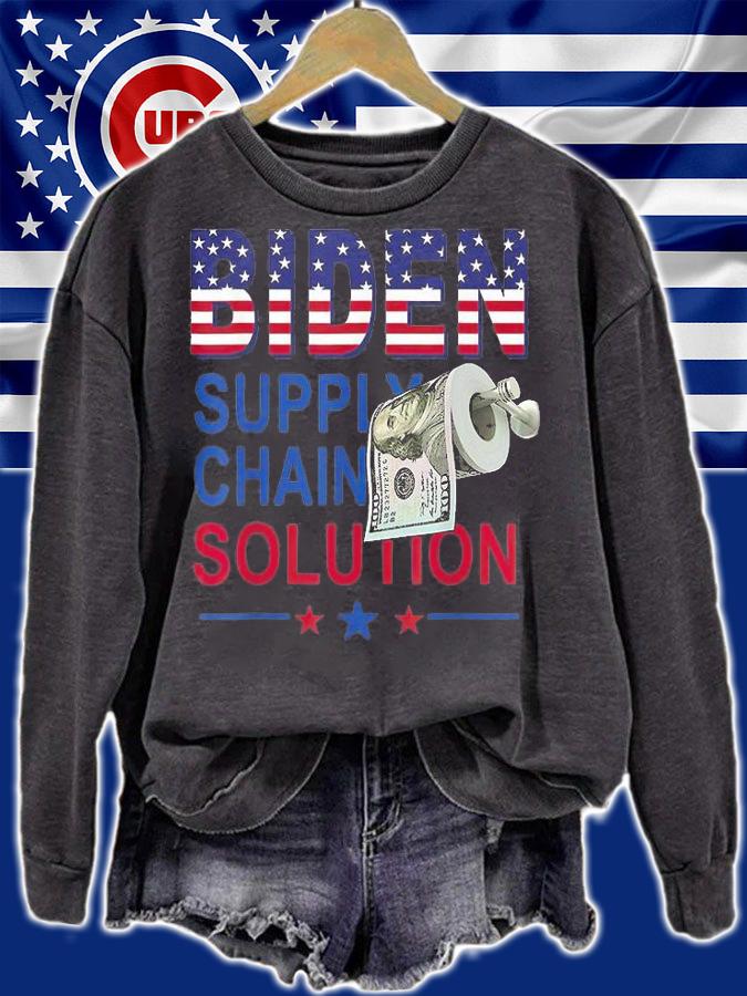 Biden Toilet Paper Biden Supply Chain Solution Anti Liberals T-Shirt t-shirt sweatshirt