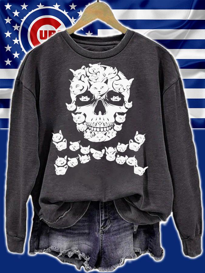 Cats Skull Skeleton Halloween T-shirt t-shirt