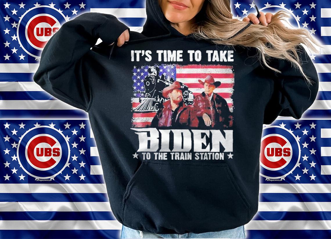 It's time to take Biden to the train station American flag T-shirt t-shirt