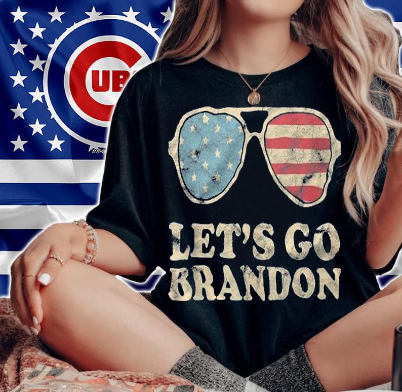 Let's Go Brandon Sunglasses Vintage Retro T-Shirt t-shirt woman shirt
