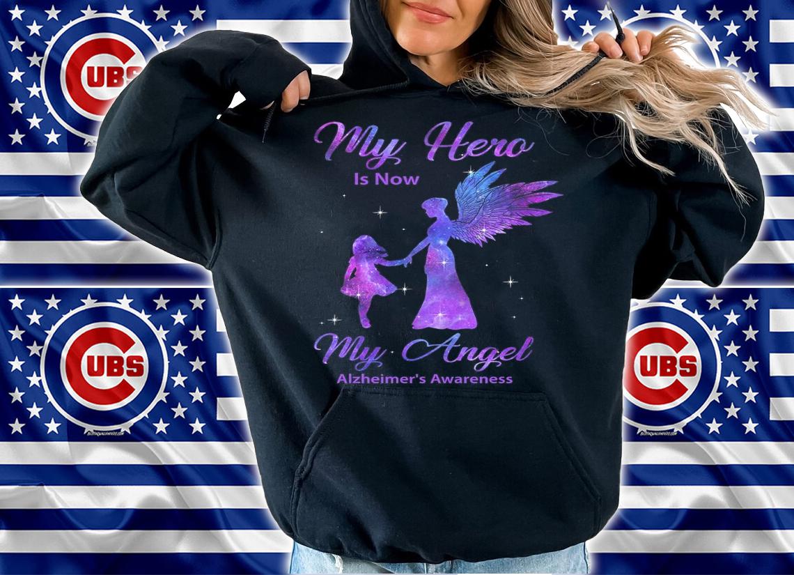 My Hero Is Now My Angel Alzheimers Awareness Shirt.Jpg t-shirt