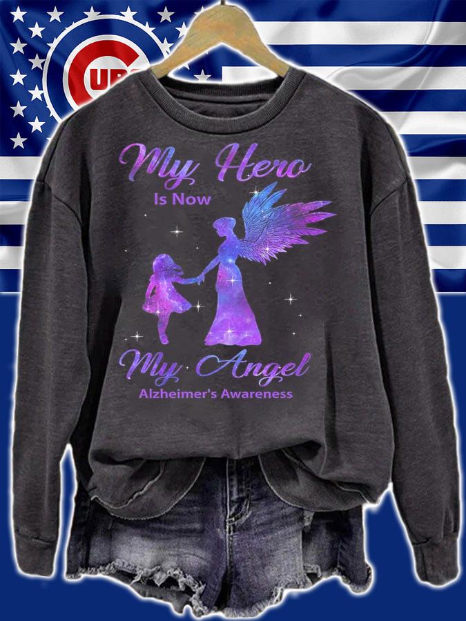 My Hero Is Now My Angel Alzheimers Awareness Shirt.Jpg t-shirt